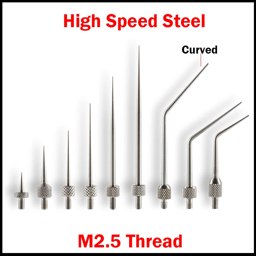 

R0.4 OD 40mm/50mm Measure Length M2.5 Thread HSS Guage Micrometer Pin Pointed Taper Head Straight Dial Indicator Tip Probe