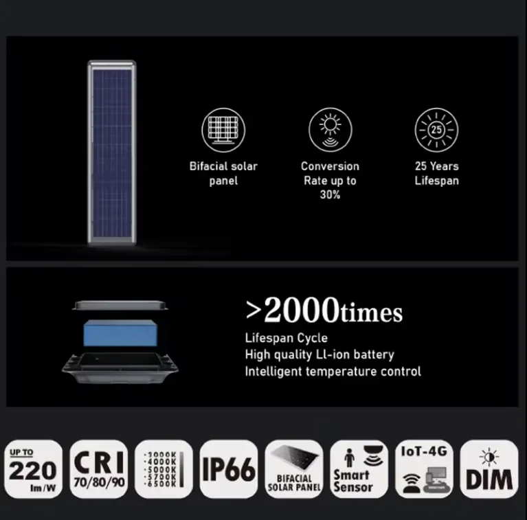 Fabbrica ad alto lume 40w 60w 80w 100w 120w sensore telecomando impermeabile esterno integrato tutto in uno lampione solare a led