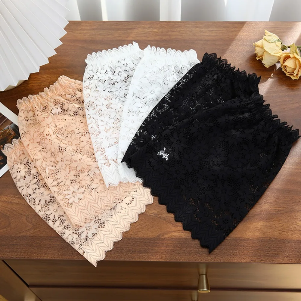 New Soft Lace Sleeves Elastic Wrist Breathable Decorative Cuffs Solid Color Mesh Bell Sleeves for Casual Outfits