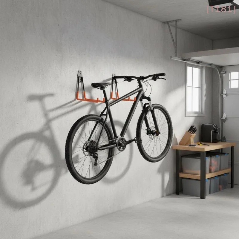 Heavy Duty Wall Mount Iron Hook Garage Organizer Bicycle Ladder Hanger Anti Slip For Garden Tools Home Workshop