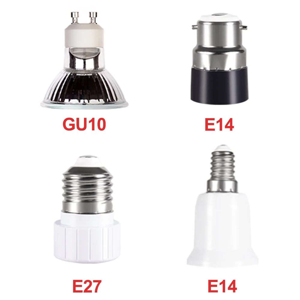 GU10 E14 E27 B22 LED light Male Socket Base type to AC Power  US EU Plug lamp Holder Bulb Adapter Converter ON OFF Button Switch