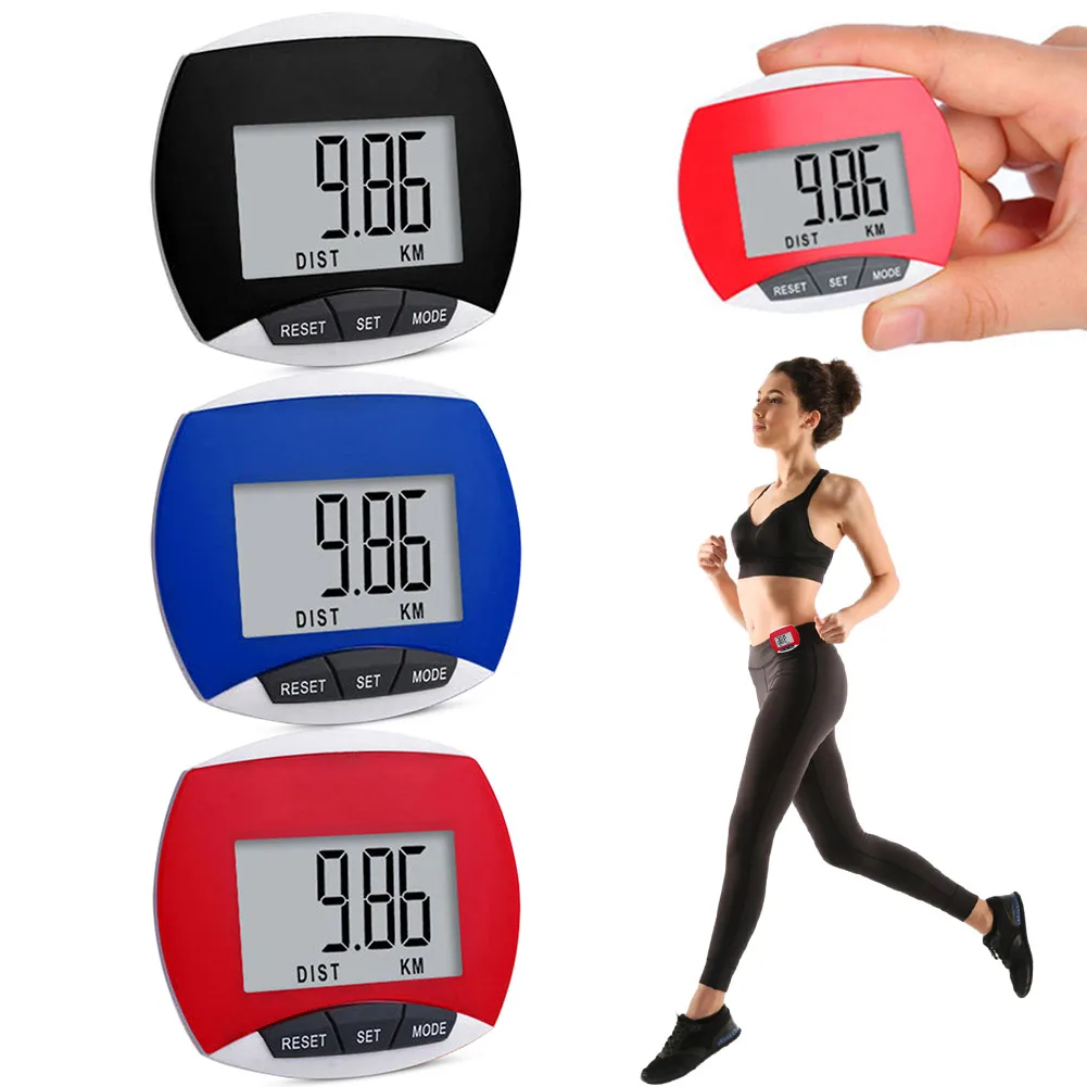 Walking Distance Step Pedometer Digital LCD Display Running Distance Monitor Multi-Function for Men Women Kids Adults Seniors