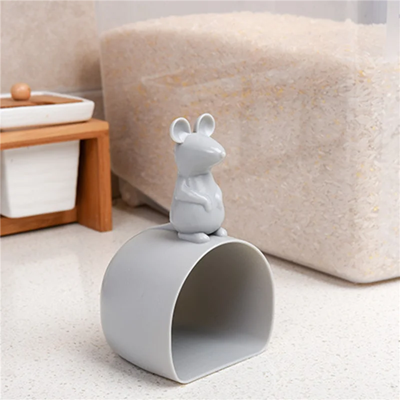 ABRS-3Pcs البلاستيك ماوس شكل الأرز قياس كوب ملعقة ماء الحبوب الأرز مجرفة مغرفة الإبداعية أدوات المطبخ المنزلية والأدوات
