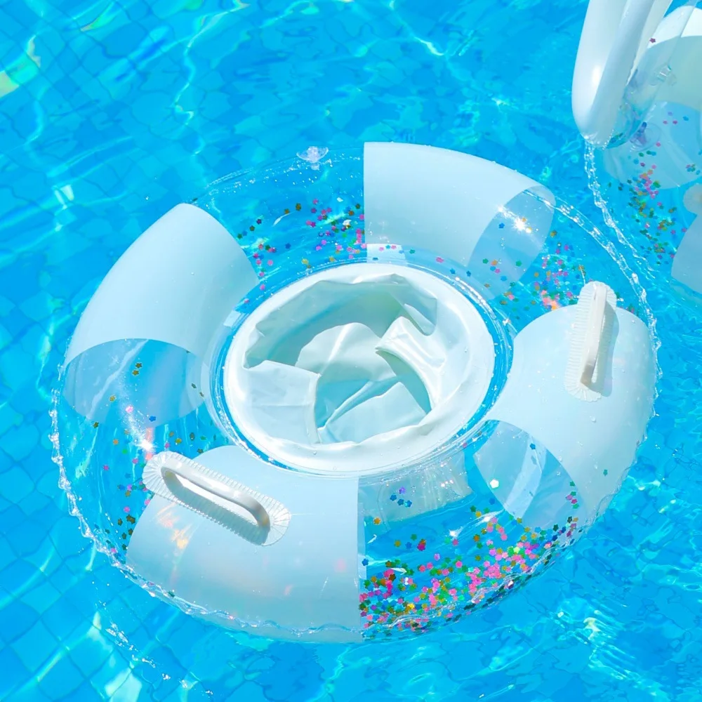 1Pcs Swim Tube Inflatable Pool Float Swim Rings ﻿With Handle Thicken Swim Pool Float Tube Summer Beach Water Pool Floating Tube
