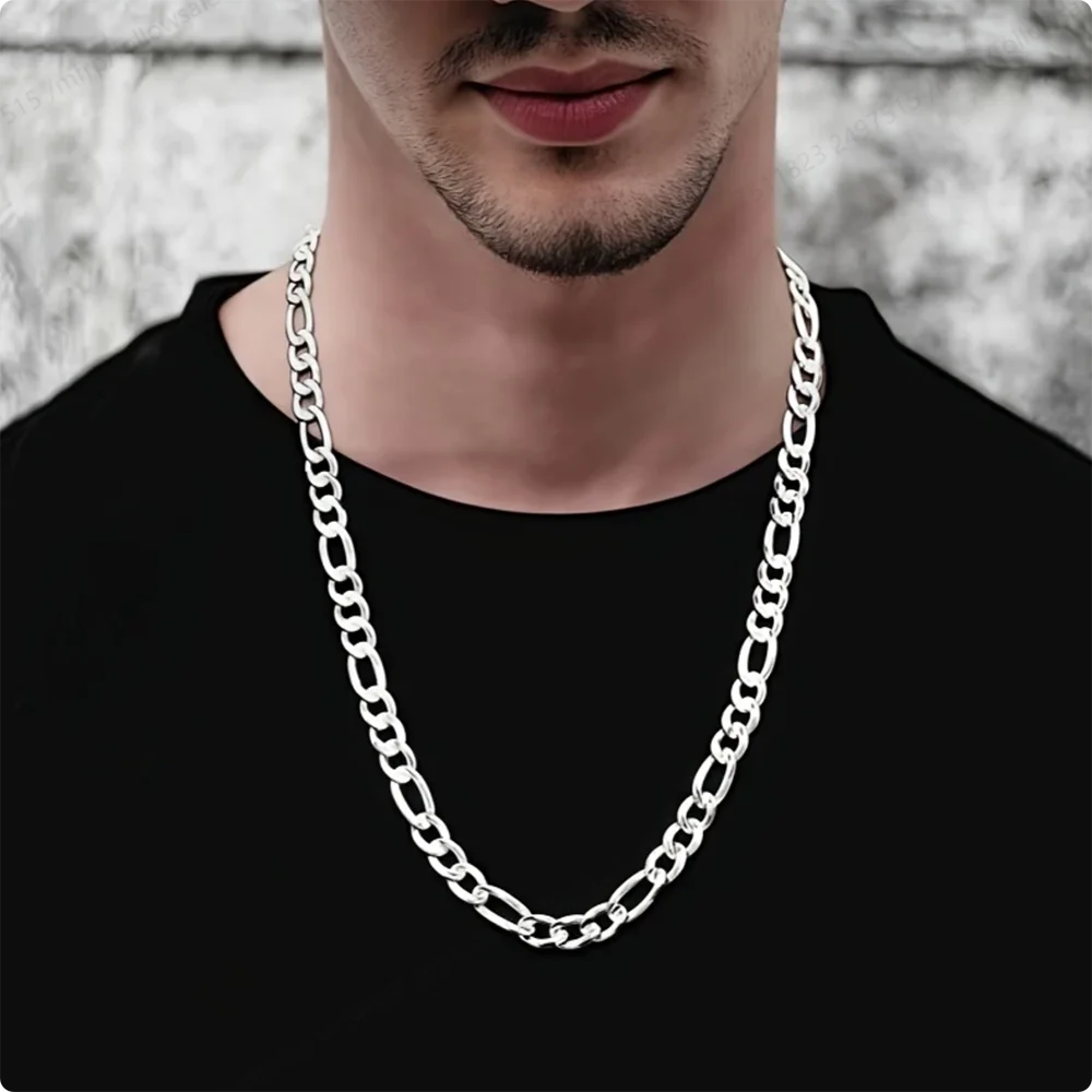 925er Sterlingsilber, 40–75 cm, 8 mm, klassische Halskette für Damen und Herren, modischer Hochzeitsgeschenkschmuck