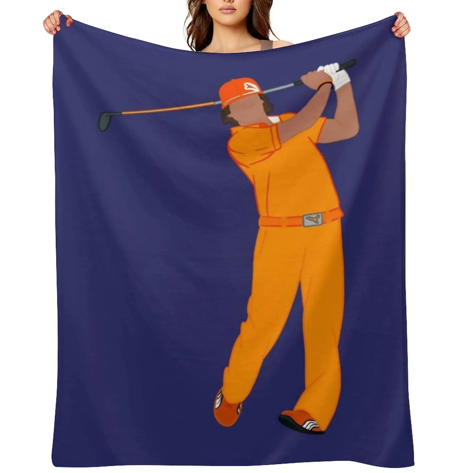 

Rickie Fowler Signature Orange Throw Blanket Soft Beds Cute Plaid Summer Beddings Plush Blankets