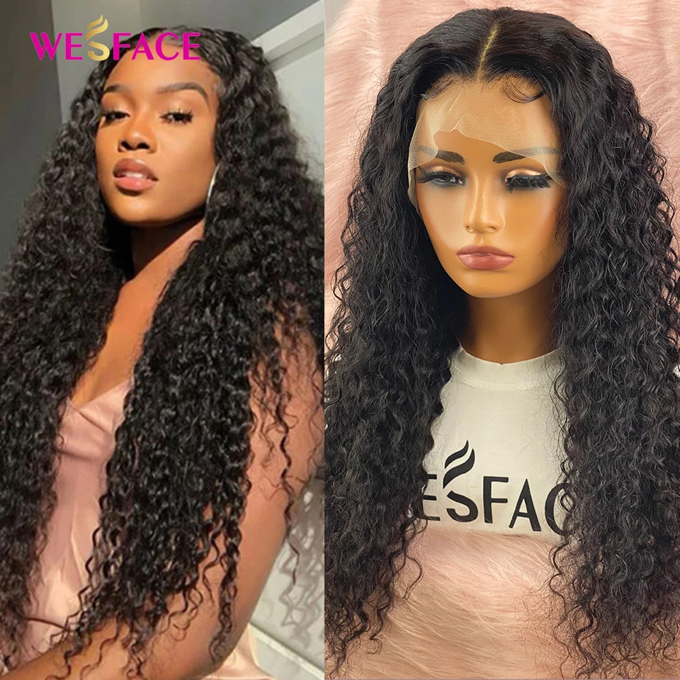 

13x4 Kinky Curly Lace Front Human Hair Wigs For Black Women Brazilian Transparent Lace Frontal Wig Wet and Wavy Water Curly Wigs