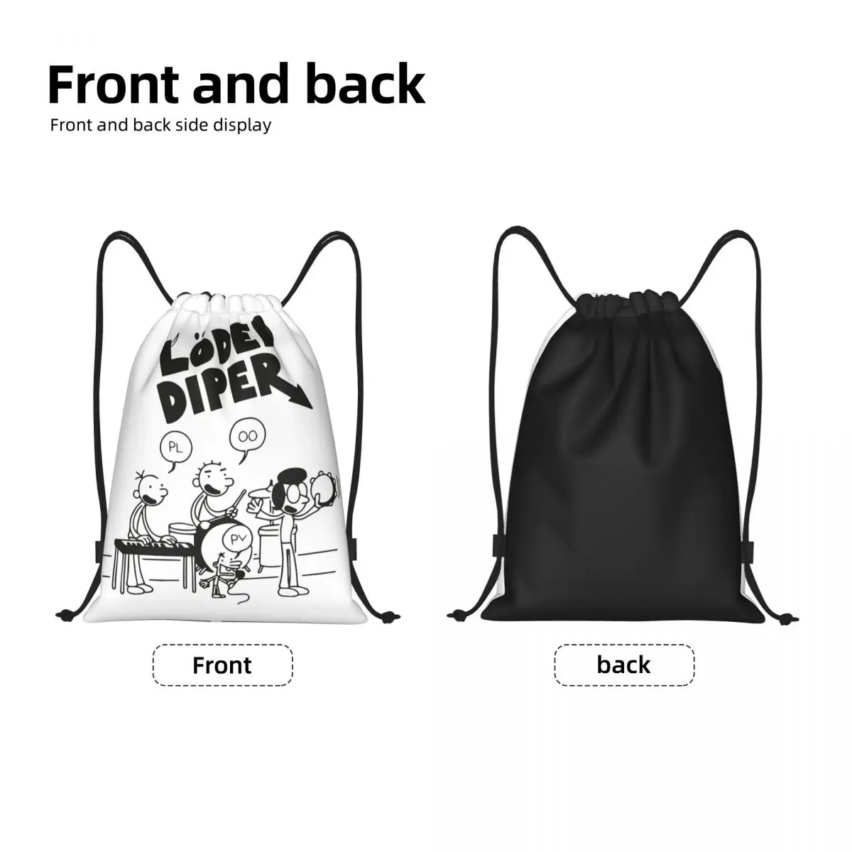 Rock Loded Diper Kids Band Music zaino borse sportive con coulisse borsa da palestra String Sackpack per l'escursionismo