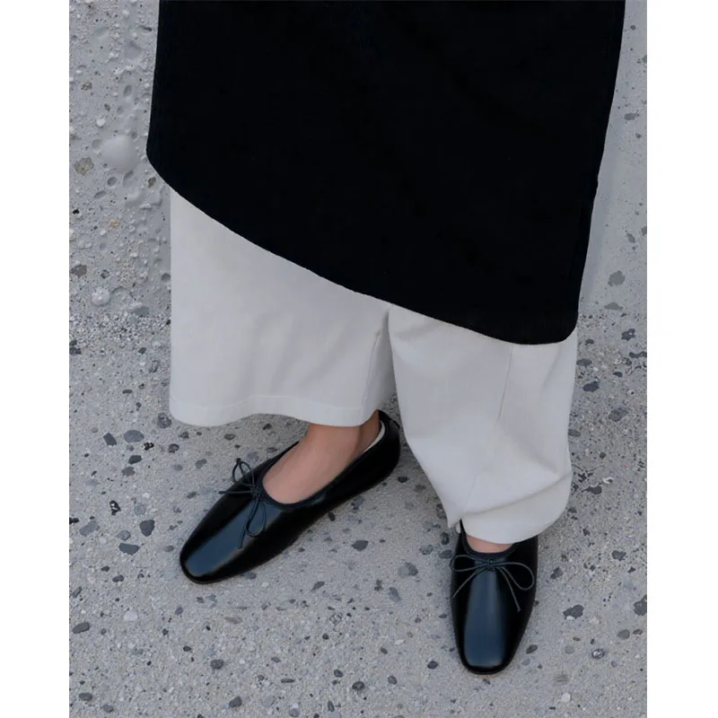 Plus Size 43 Modische Weiche Slip-On Schuhe für Damen, Lässige Ballerinas mit Schleifenknoten, Damen Tanzschuhe, Neu – Detail 2