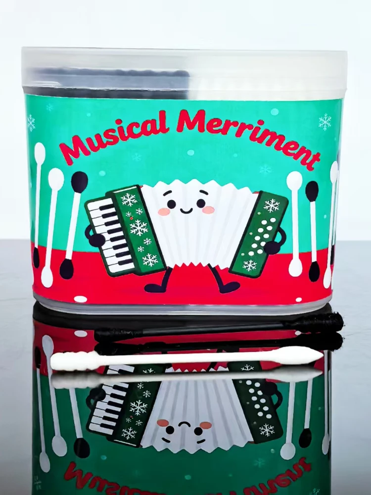 300 hisopos de algodón de doble cabeza con temática musical creativa, bastoncillos de algodón diarios para el hogar, hisopos de algodón para amantes de la música