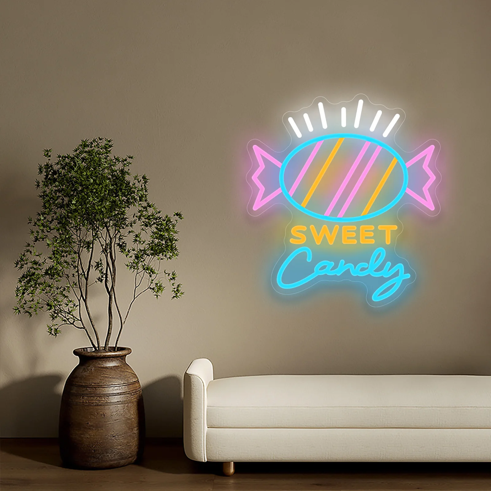 الحلوى الحلوة النيون USB عكس الضوء LED ضوء النيون لمتجر الحلوى الحلوى مقهى مركز تسوق مخزن ديكور افتتاح هدية