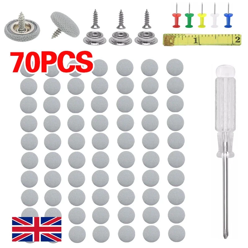 

70pcs Car Headliner Repair Kit Restores Sagging Headliner Pads Includes Fixing Pins Fasteners Rivet Automotive Fixing Accessory