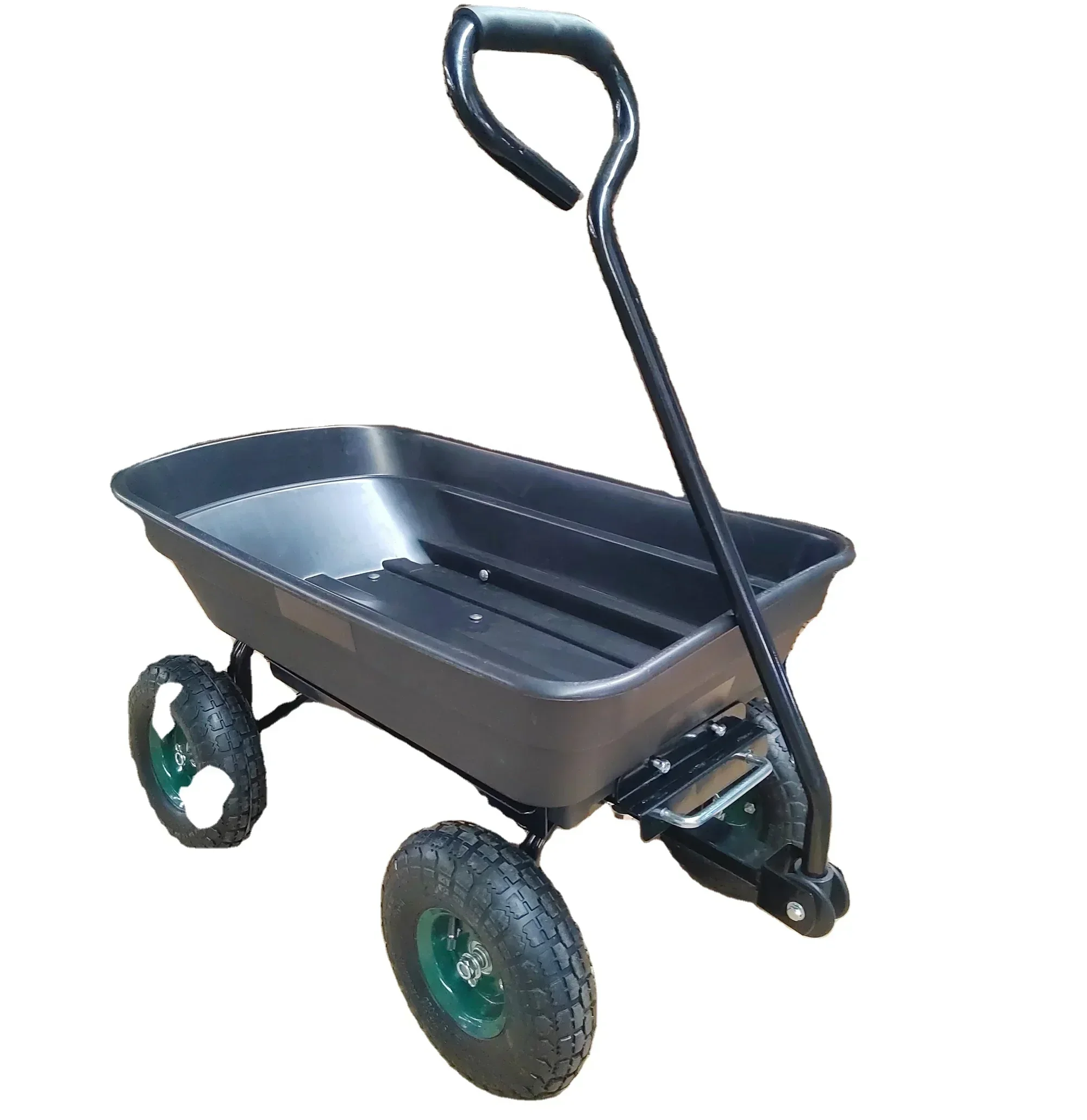 傾斜式ガーデンダンプトロリーワゴンカート手押し車ガーデニングティッパートラック