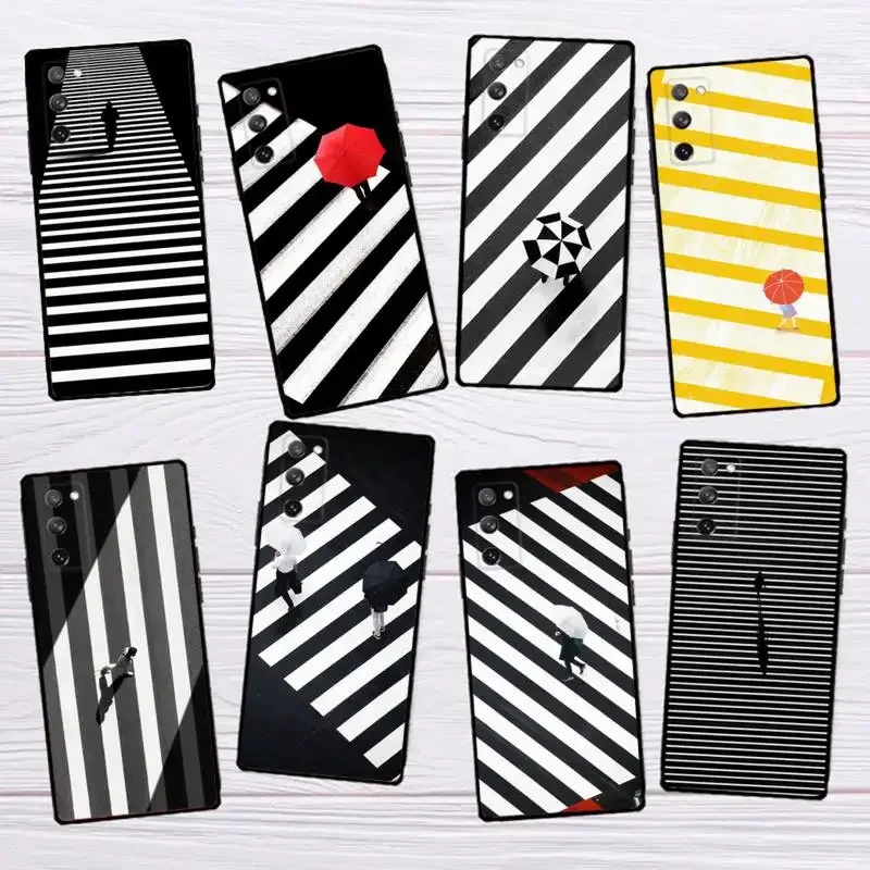 Pedestrian Zebra Crossing Phone Case for SamsungS23 S22 S21 S20 Ultra Pro S10 S30Plus 20 Ultra Black Cover