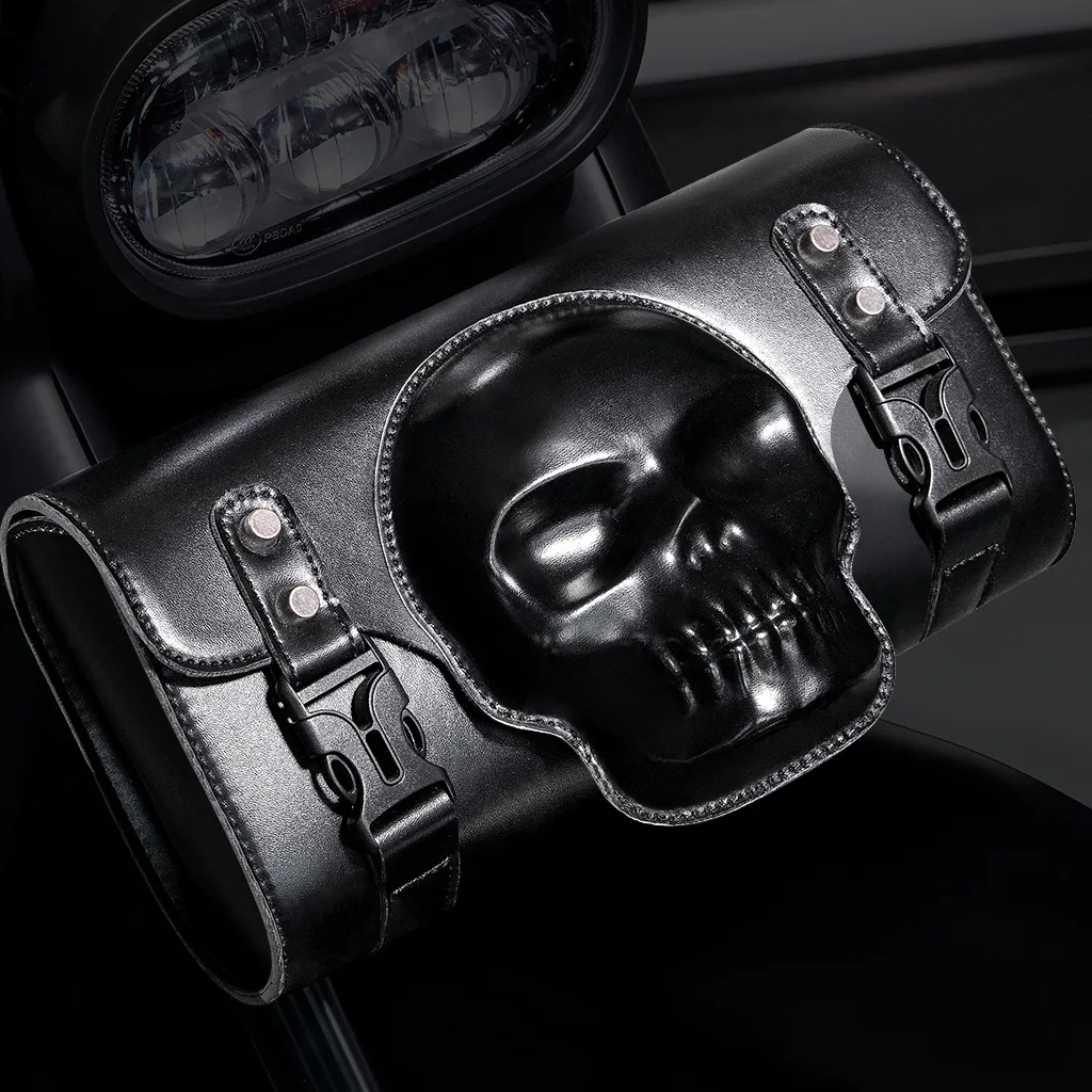 Hot-selling European Punk Harley Motorcycle Modification Bag Niche Locomotive Skull Head Front Pocket Hanging Bag