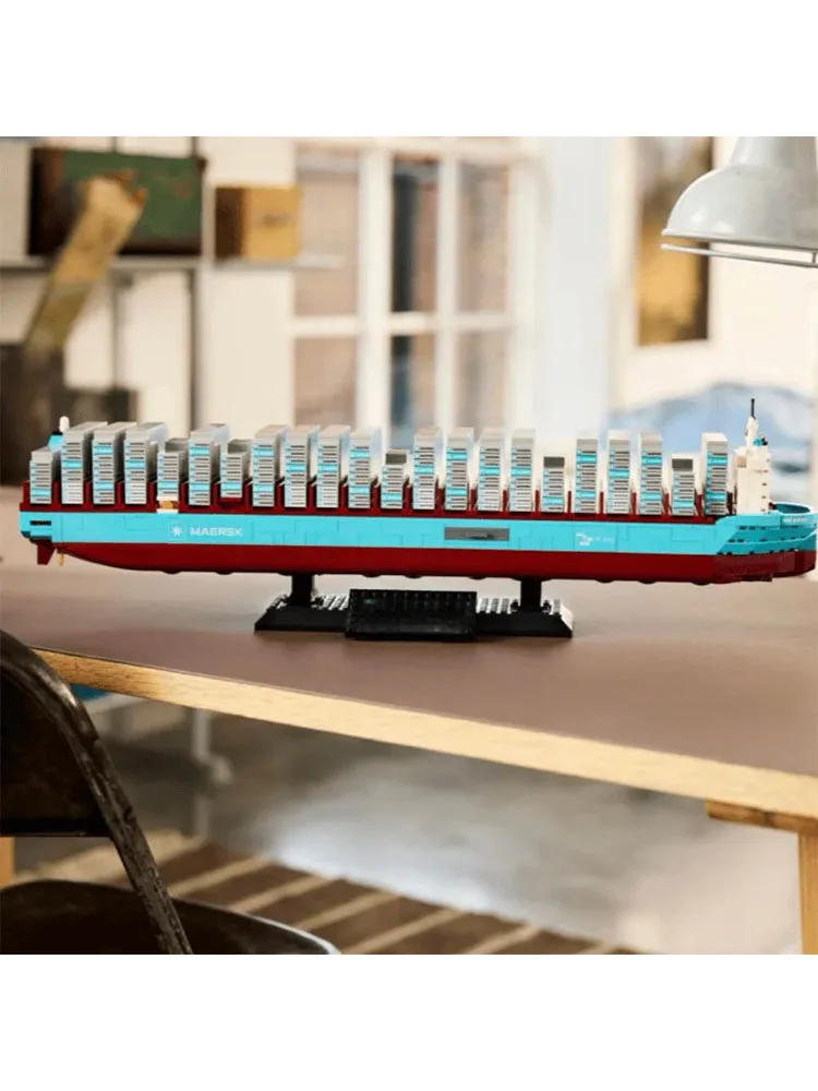 Neues 2026 Dual-Fuel Container-Schiff Bausteine Puzzle-Set, Schiff-Modellbausatz, Schiffs-Bauklötze Spielzeug, Geschenk für Erwachsene