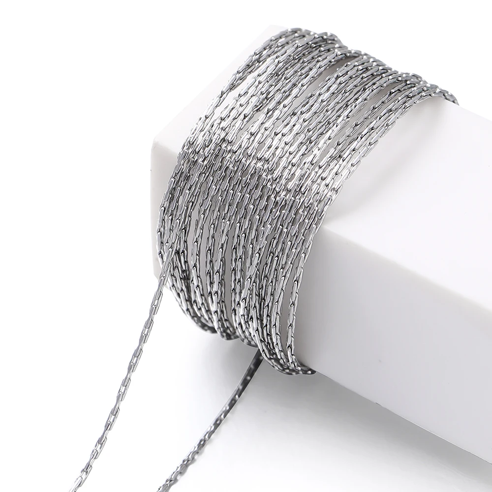 2Meters 0.4x0.9mm Stainless Steel Cross Chains  Thin Chain Jewelry Fidnings for Bracelet Necklace Jewelry Making Accessories image 3