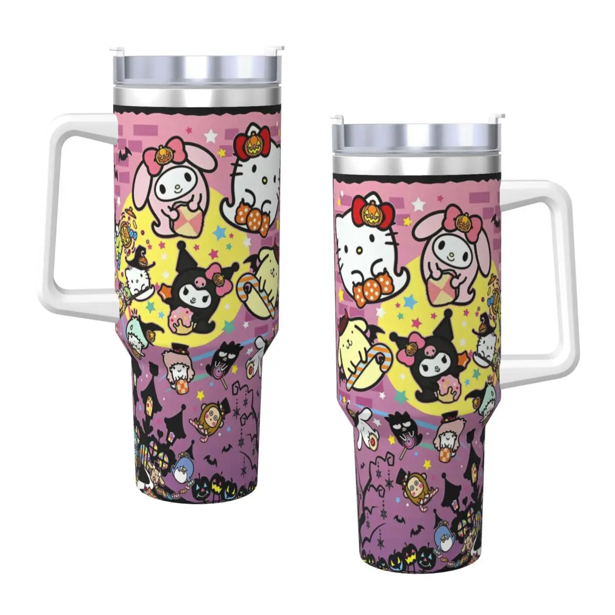 

Sanrio Halloween Kuromi Hello Kitty My Melody Stainless Steel Tumbler Mugs Cup Large Coffee Mug Keep Heat Drinks Water Bottle