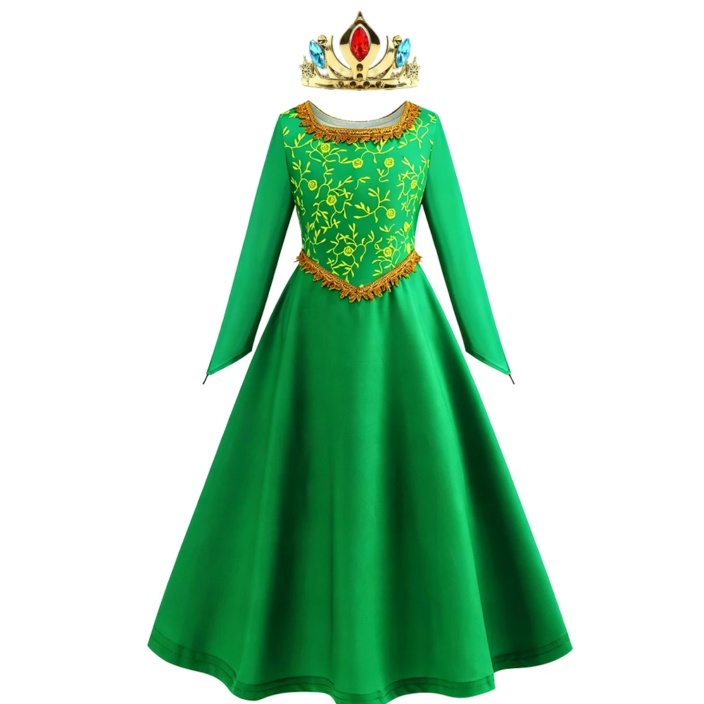 Fiona Kostüm Kinder Grünes Prinzessinnenkleid Teenager Halloween Kostüme Langes Kleid Geburtstagsparty Verkleidung – Detail 6