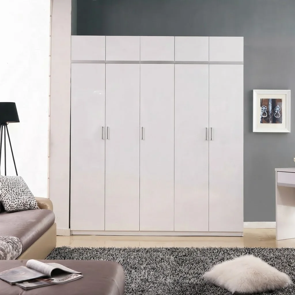 High-end Custom Bedroom Furniture Promotions Top Grade Black Back Painted Glass Sliding Door Wardrobe Bedroom Storage Wardrobe