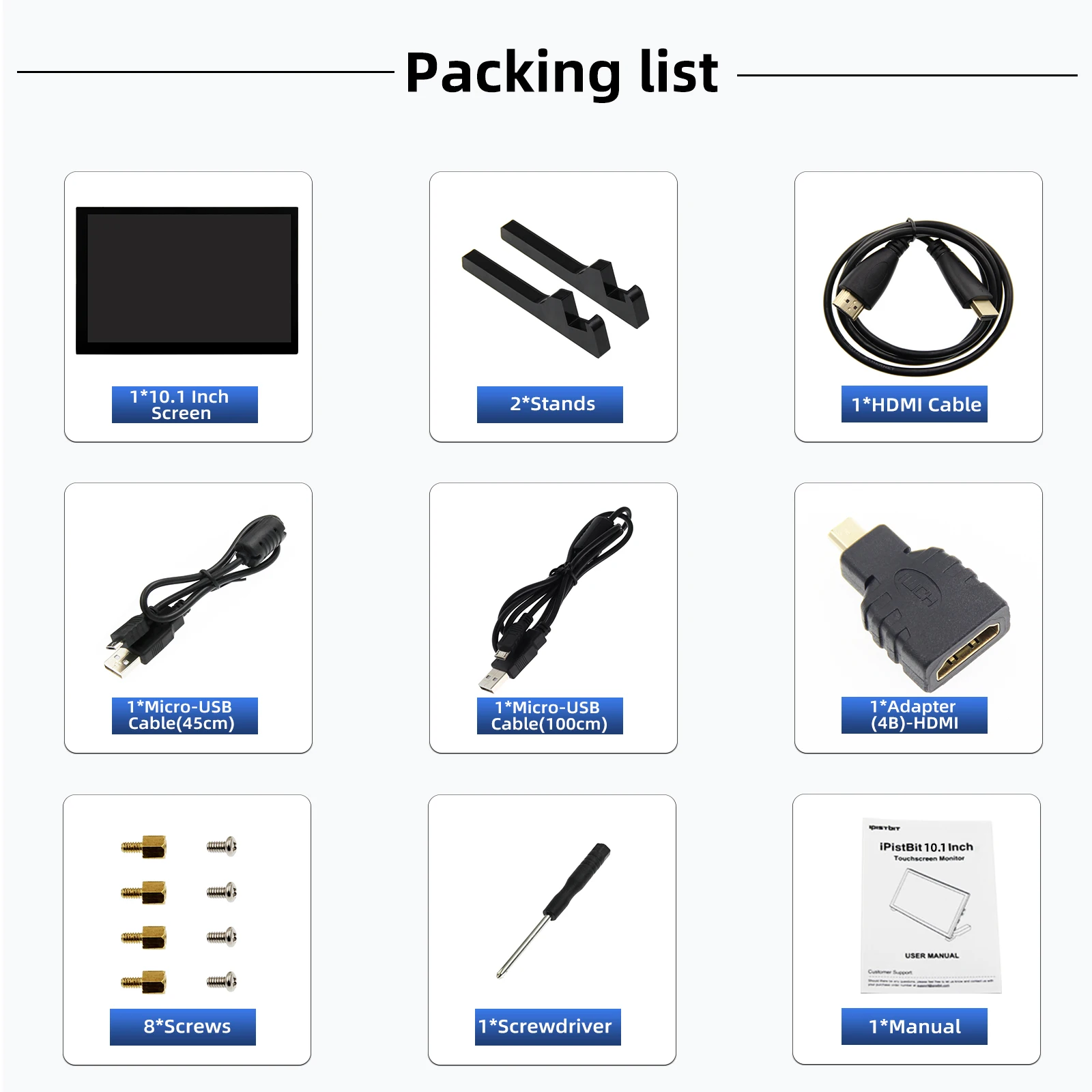 Portátil HDMI Capacitivo Touch Screen Monitor, IPS Display para Raspberry Pi, Plug and Play, Compatível Win 10, 11, 1280x800, 10.1"