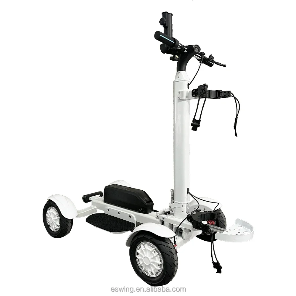 Caddie électrique pliable portable, chariot de golf, 4 roues, poignées amovibles, nouveau design, 20 Ah, 2400W