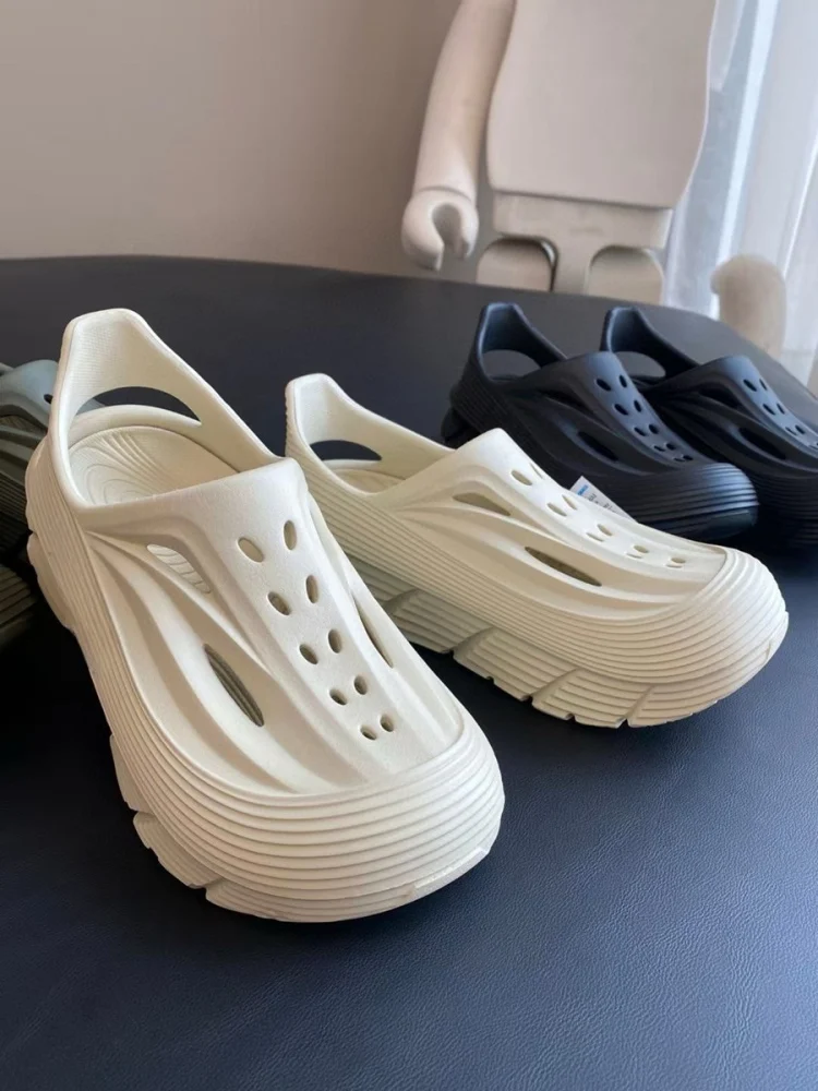 

Мужские летние повседневные сандалии-шлепанцы для активного отдыха, удобные, мягкие, водонепроницаемые пляжные сандалии для походов