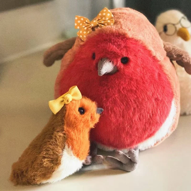 

Cute Fat lum Robin Plushies Cartoon Stuffed Animal Plum Robin Doll Cuddly Plush Red Bird Toy Fluffy Birthday Gifts Girl