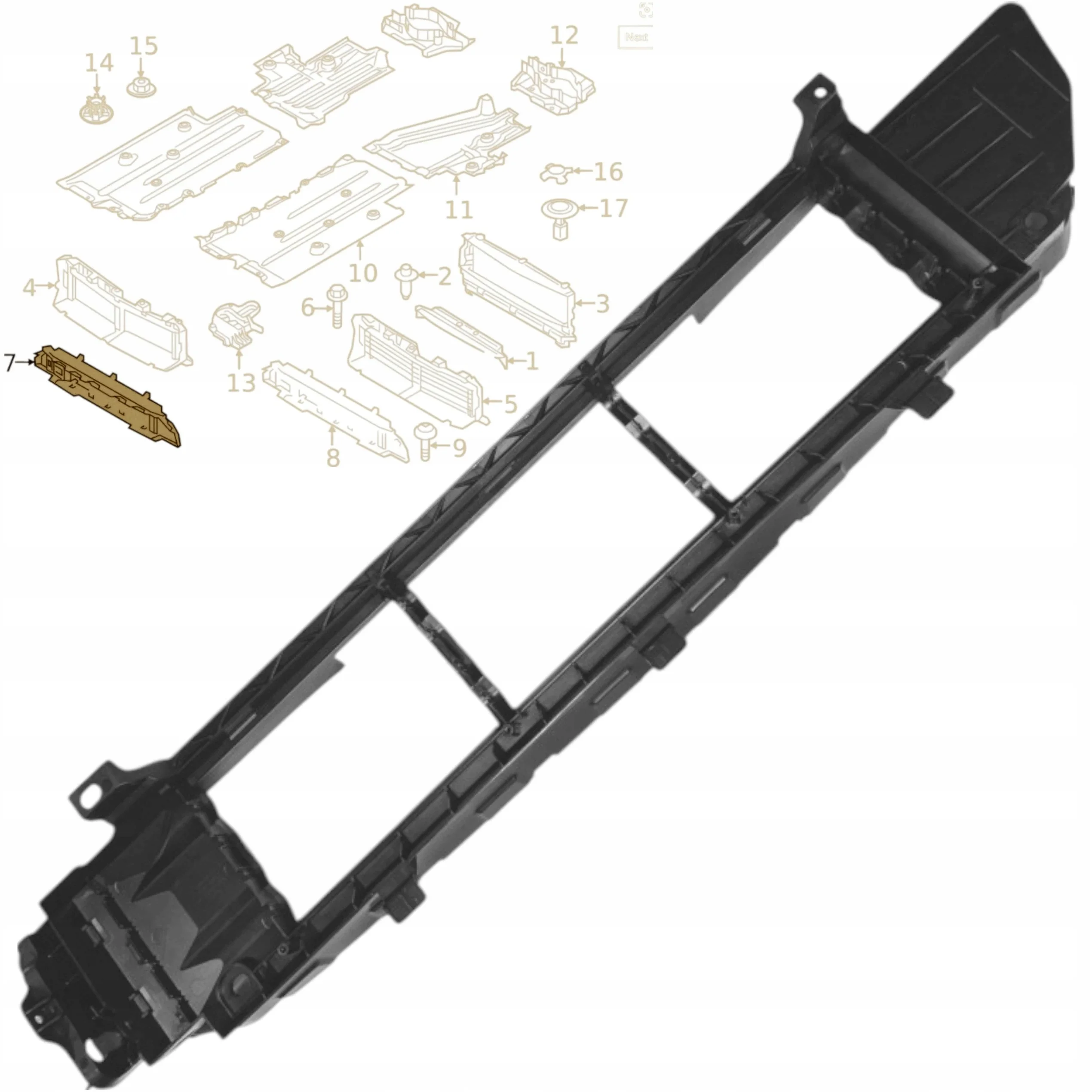 For Volvo XC40 2019-2025 Front Lower Radiator Support Air Deflector Without Recharge OE 31455418