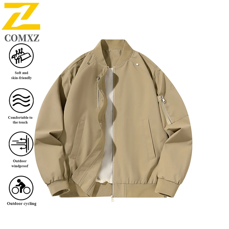 

EiAO Jacket Premium Couple's Baseball Windproof Waterproof Solid Color Outdoor Coat for Hiking Daily Wear Trendy Casual Wear