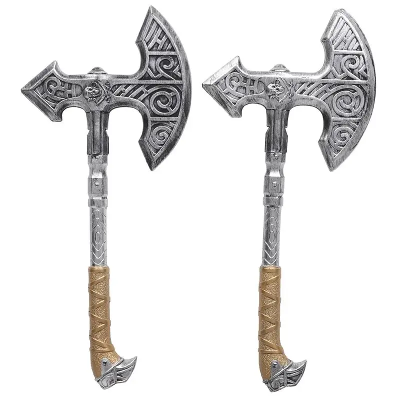 

2pcs Fish Bone Ax Ornaments Haunted House Props durable simulation Plastic Axe cosplay costume Axe multiuse stage perform props