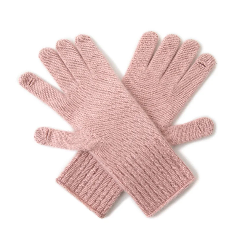 Quality Cashmere Gloves for Men And Women Warm Split Finger Knitted Touch Screen Compatible Autumn Winter Student Typing Gloves.