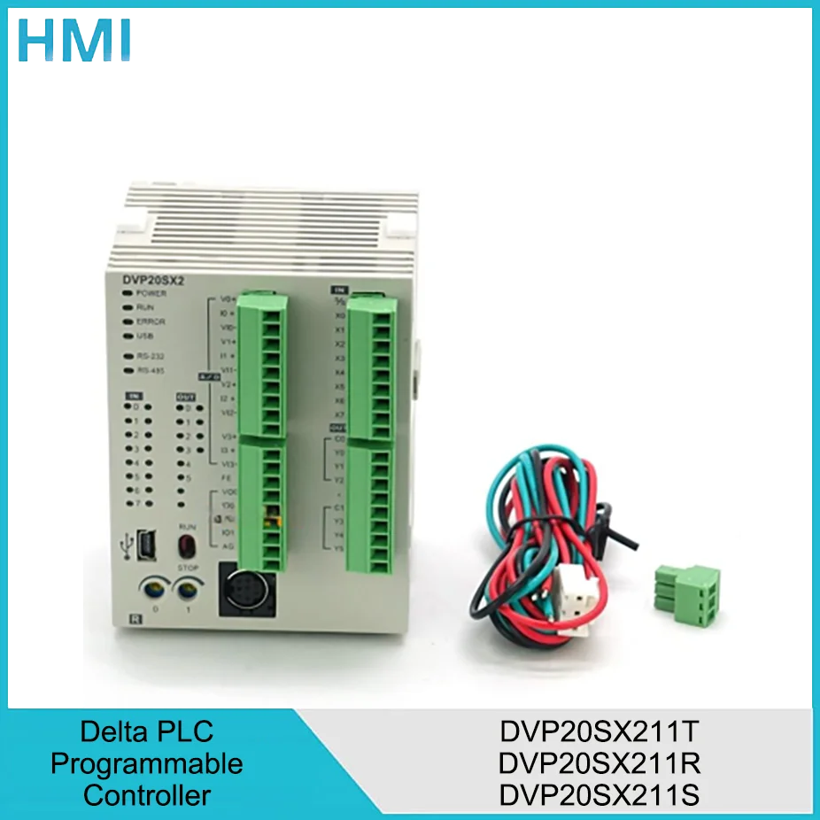 Delta PLC Relay Transistor Output Analog Programmable Logical Controller DVP20SX211T DVP20SX211R DVP20SX211S 24V 8(4AI) 6(2AO)