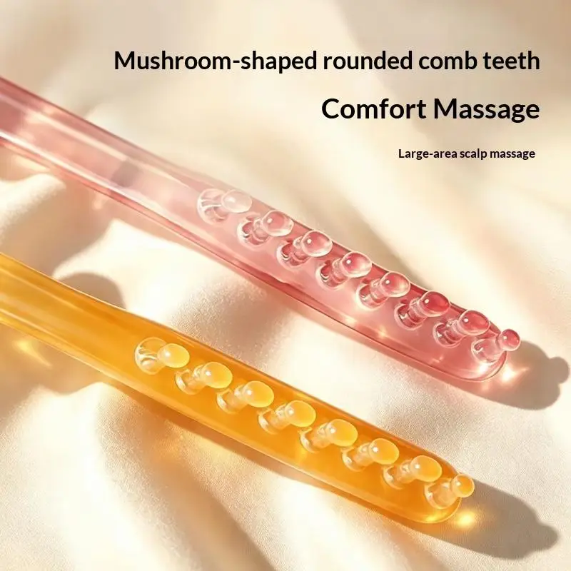 New Resin Scalp Massage Comb With Smooth Rounded Teeth Comfortable Grip For Hair Care Relaxation Head Tension Relief