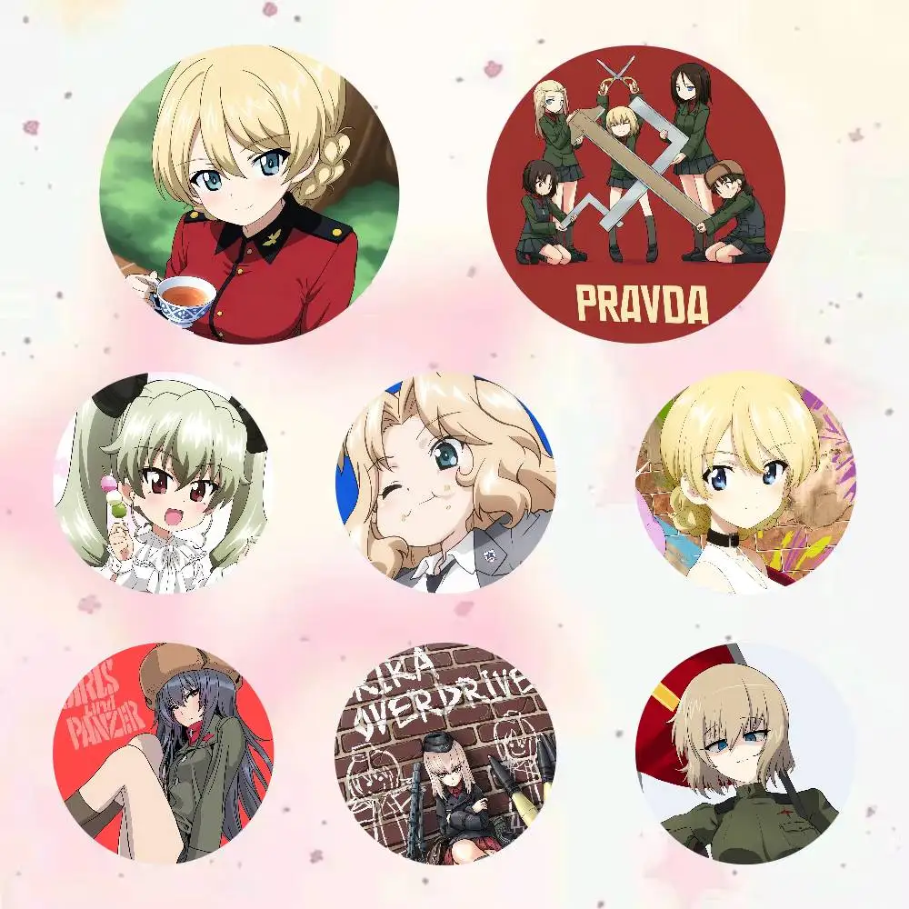 Anime GIRLS und PANZER Cartoon-Spiel Brosche Abzeichen Tasche Jacke Anstecknadeln Schmuck Accessoires Geschenke
