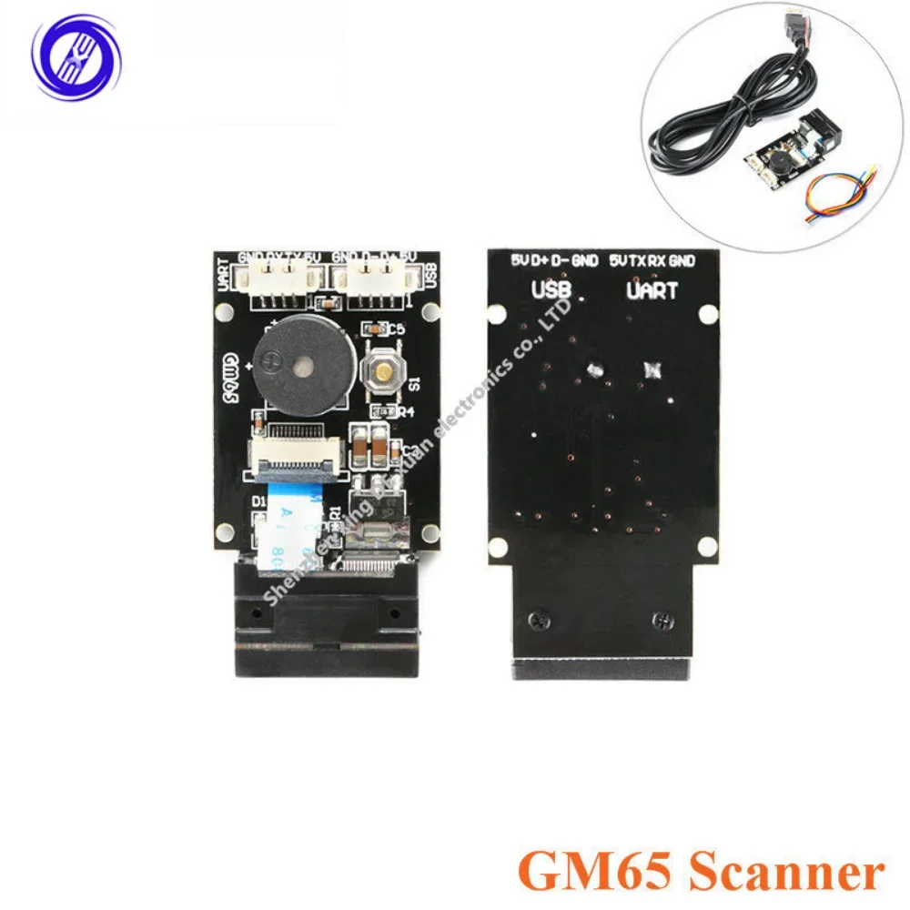 GM65 1D 2D Barcode Scanner Bar Code Reader QR Code Reader Module CMOS With Cable USB2.0 UART CMOS