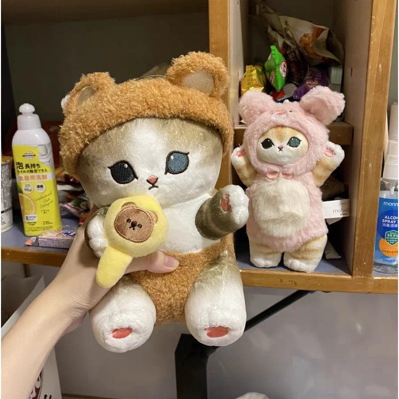 

New Original Mofusand Shark Cat Makeup Party Series 9-Inch 22cm Plush Doll Ornament, Lovely Gift For Girls, Cute Stuffed Animal