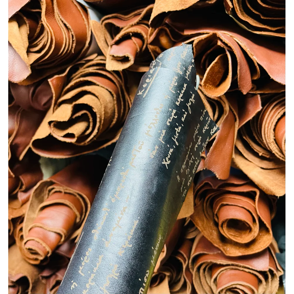 Vintage Texture,Fish Oil Vegetable-Tanned Cowhide! Black Laser-Etched Font, Backpack Leather, Approximately 1.4mm Thickness