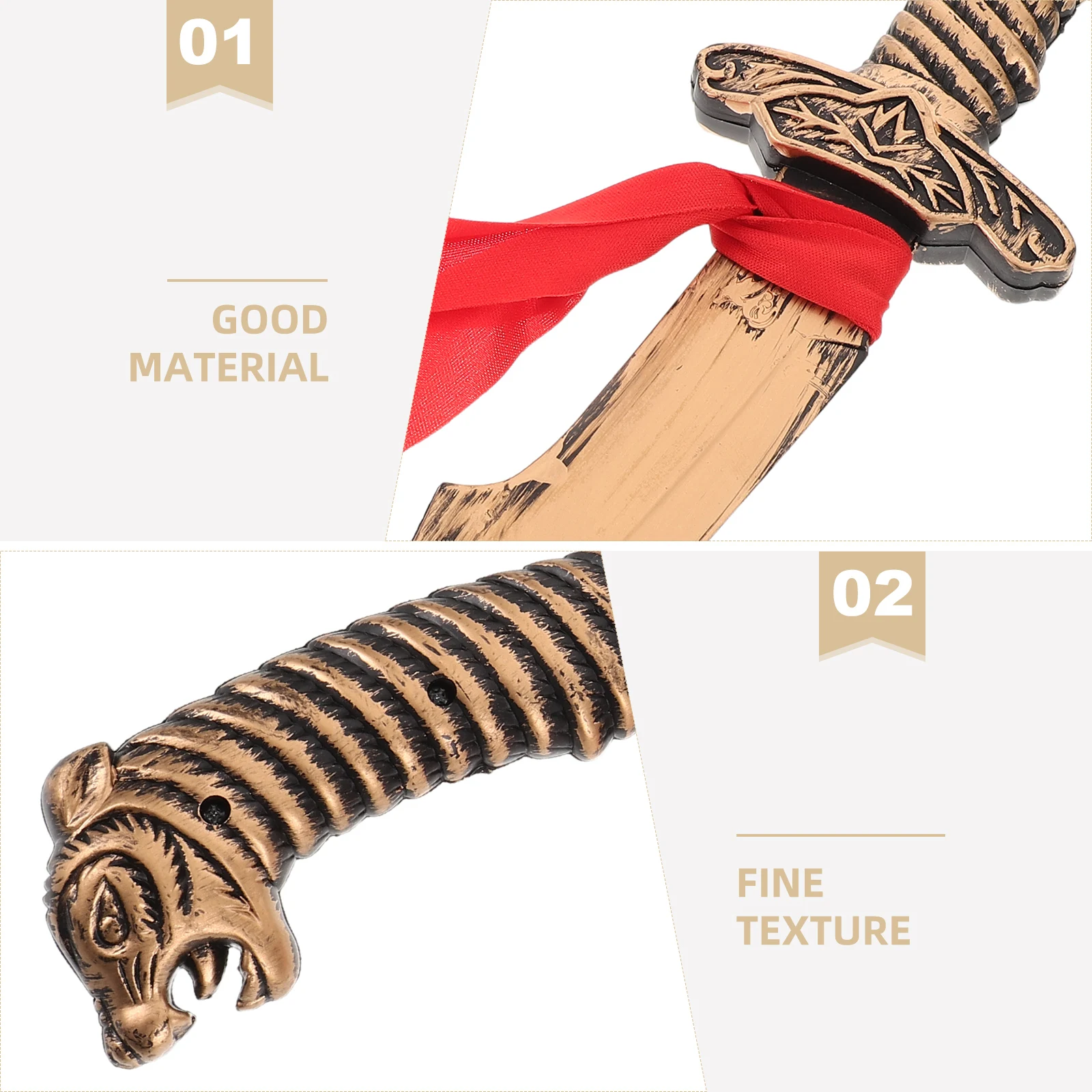 

Plastic Role-Play Sword Lightweight Durable for Kids Party Halloween Cosplay Knight Costume Accessories