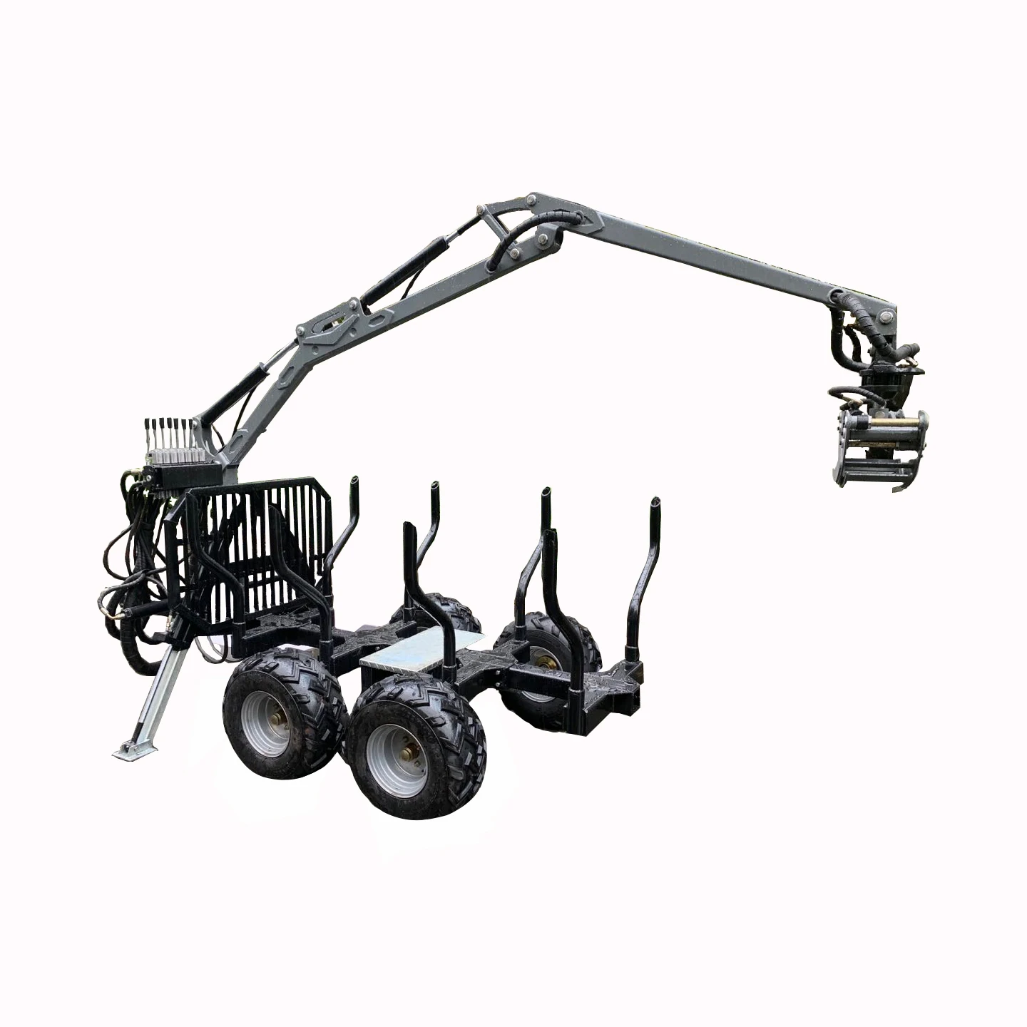 Timber Trailer with Wood Log Crane Grapple Kipper Hanger Forstmaschinen Log Crane Lifting Equipment Core Components Engine Pump