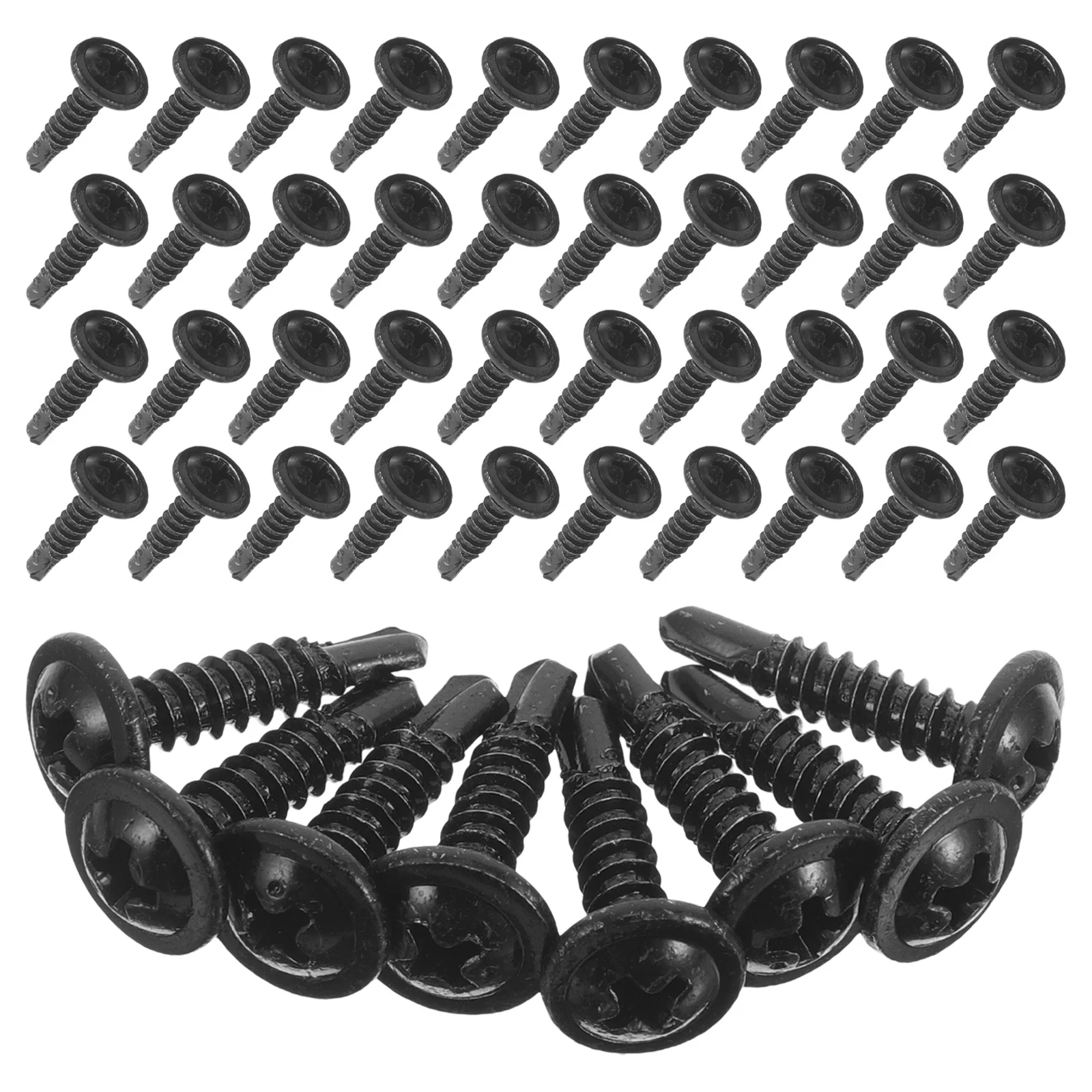 

460pcs Self-Drilling Flat Head Screws Black Quenched Carbon Steel For Heavy Duty Furniture Metal Wood Fastening No Predrilling
