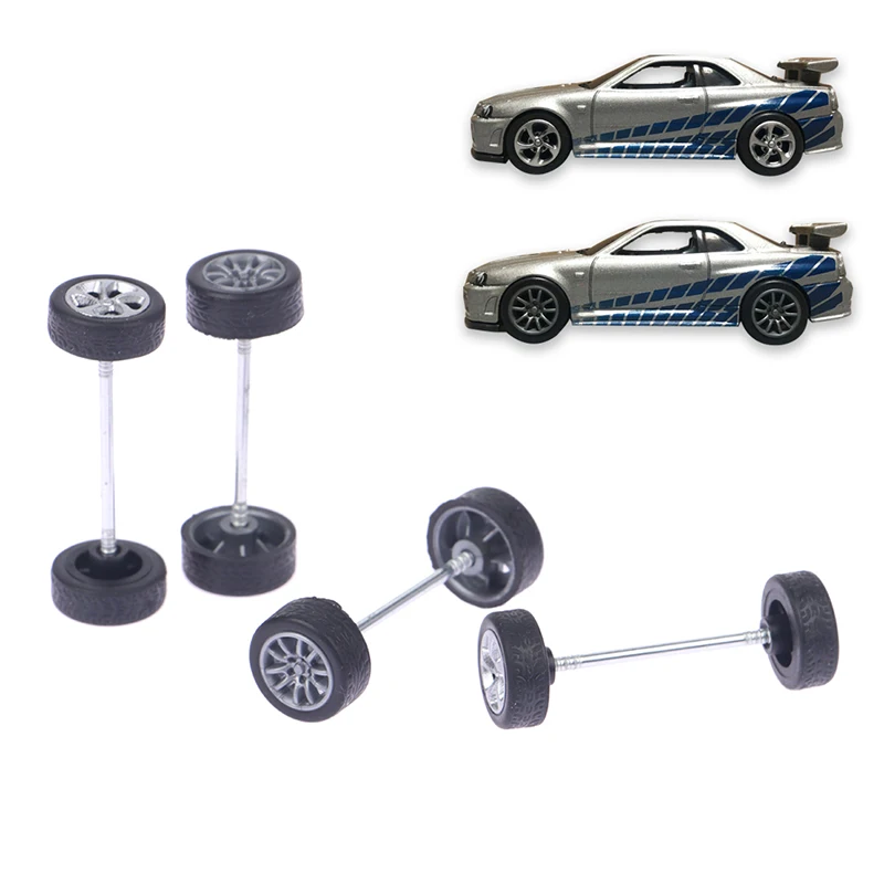 1Set 1:64 Wheels For Hotwheels With Rubber Tire Model Model Car Modified Parts Racing Vehicle Toys New Arrival