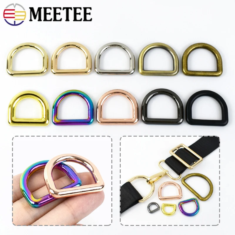 

5/10Pcs Meetee 20-38mm Metal D-Ring Webbing Buckle Bag Strap Buckles Dog Collar Connect Rings DIY Leather Hardware Accessories