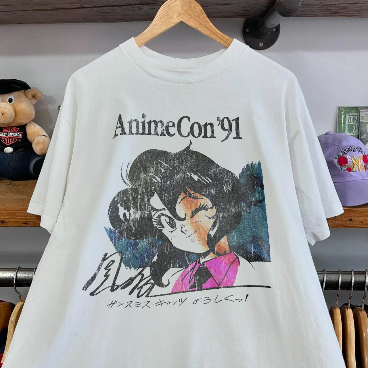 Vintage 1991 AnimeCon '91 Gunsmith Cats Graphic T-Shirt Cotton Men Women Streetwear Tee