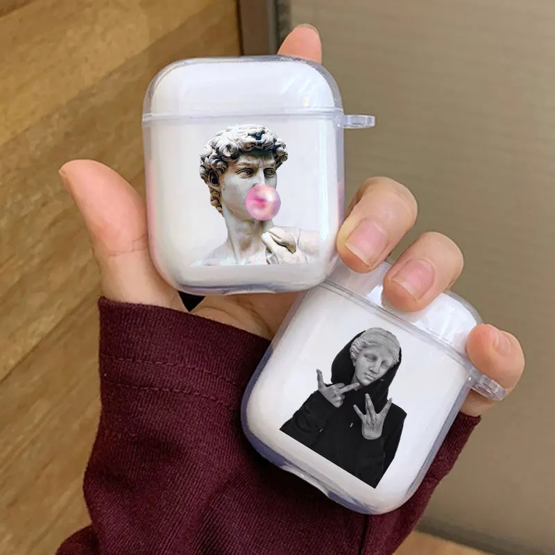 Retro Art Line Sculpture David Medusa Earphone Case For AirPods 1 2 3 Pro2 Clear Soft silicone wireless Bluetooth headphone case