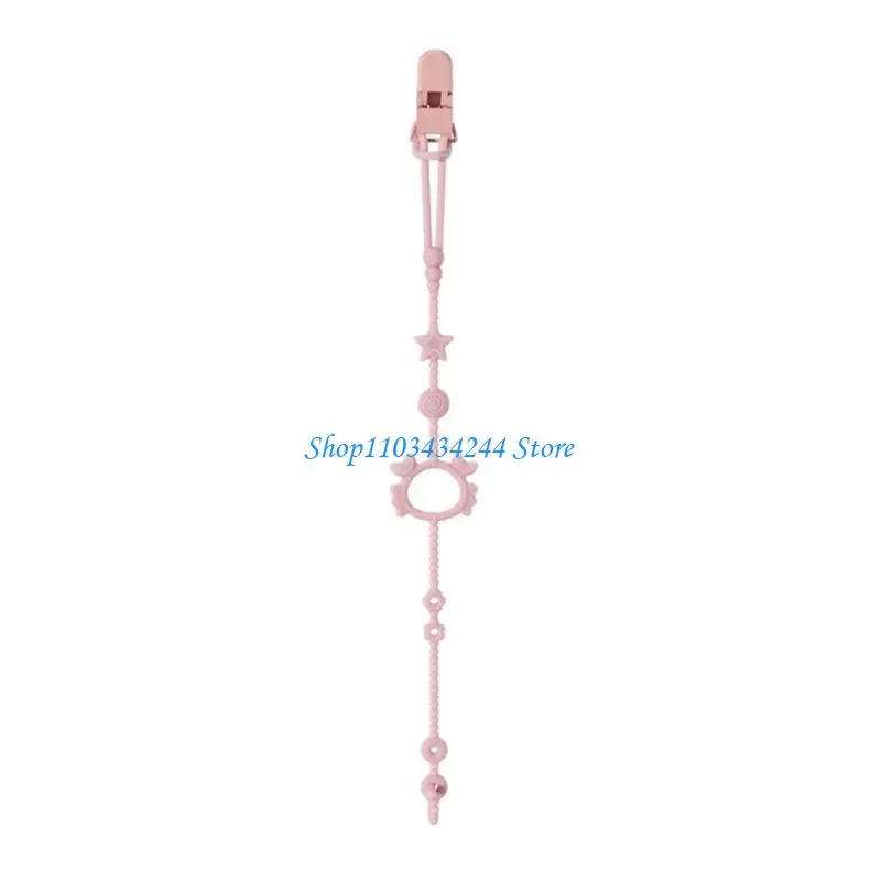 Silicone Baby Pacifier Chain Cartoon Rope Fall Prevention Lanyard Integrated Infant Soothing Toy Nipple Hanging Belt