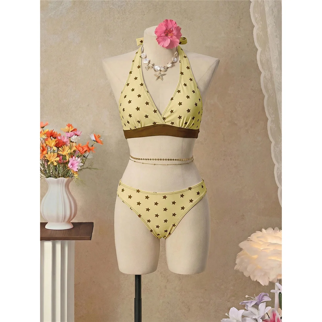 S - XL Mit Rock, Polka-Dot-Blumen-Bikini, Damen-Badebekleidung, dreiteiliges Bikini-Set, Badeanzug, Badebekleidung, Schwimmbekleidung V8518 – Detail 37