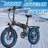 Electric Bicycle Ridstar H20 Pro 20inch*4.0 Fat Tyre Snowfield 1000W Dual Motor 48V23AH Lithium Battery Folding Electric Bike