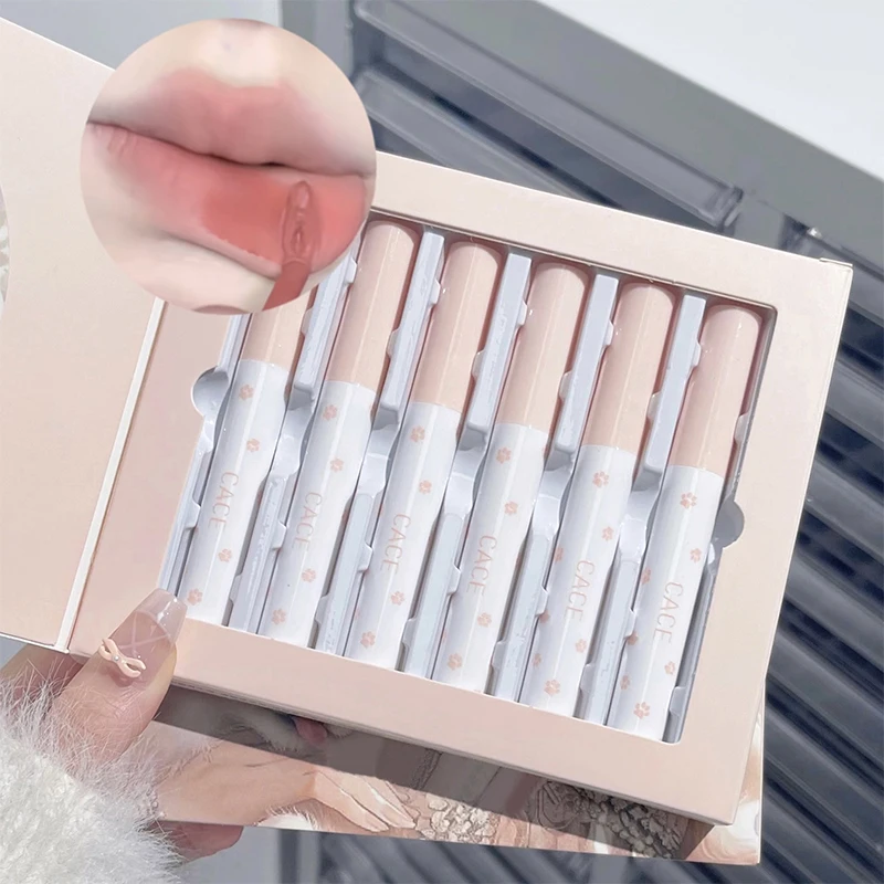 6-pack lip mud makeup set with velvet matte texture, waterproof and easy to apply natural makeup effect