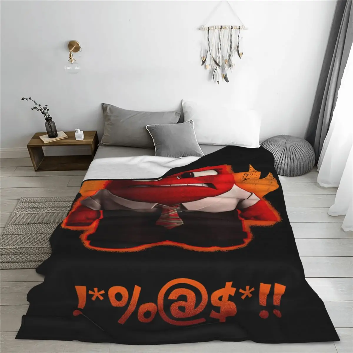 Official Pixar Inside Out Anger Blankets Fleece Shouting Curses Fiery Shot Super Warm Throw Blanket for Bed Bedroom Quilt